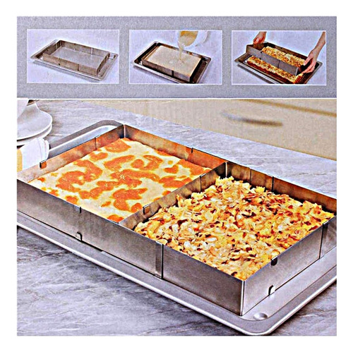 Molde De Acero Inoxidable Rectangular Para Horno Ajustable