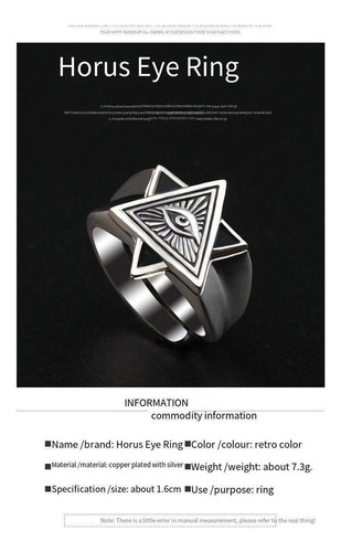 El Anillo Masculino Del Ojo De Horus Ajusta El Ojo De Dios