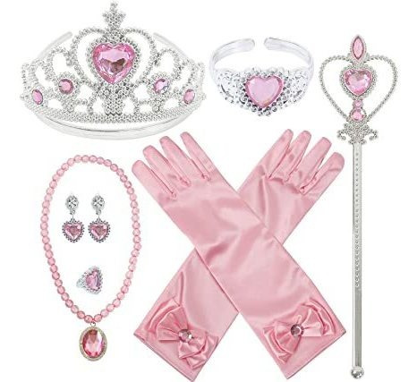 Accesorios Para Disfraz De Princesa, Tiara Con Guantes, Cuel