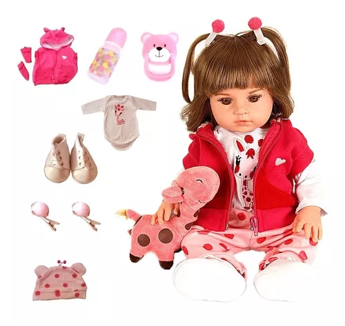 Boneca Bebê Reborn Menina Girafinha 48cm Produto No Brasil