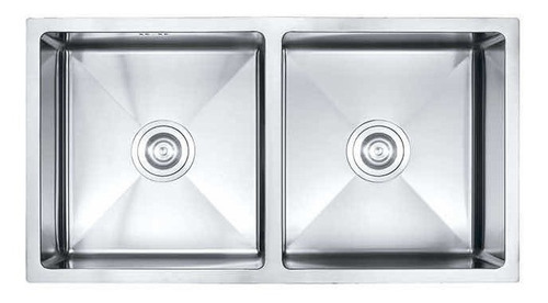 Imagen 1 de 3 de Pileta Doble Acero 304 Cocina Cromada Recta + Válvulas Acra