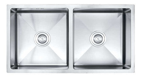 Pileta Doble Acero 304 Cocina Cromada Recta + Válvulas Acra