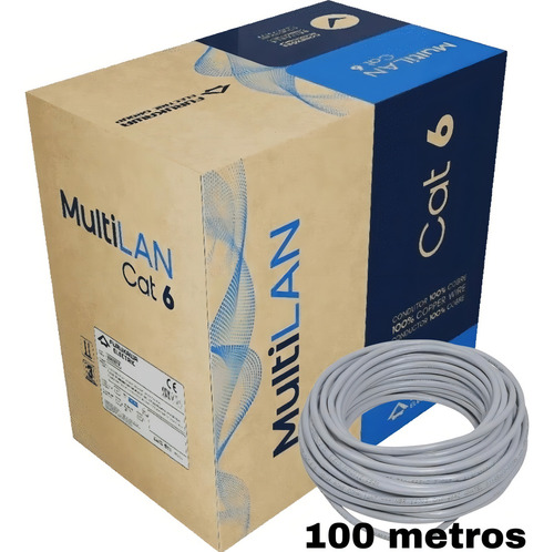 100 Mts De Cabo Rede C6 Furukawa Multilan Gigabit 100% Cobre