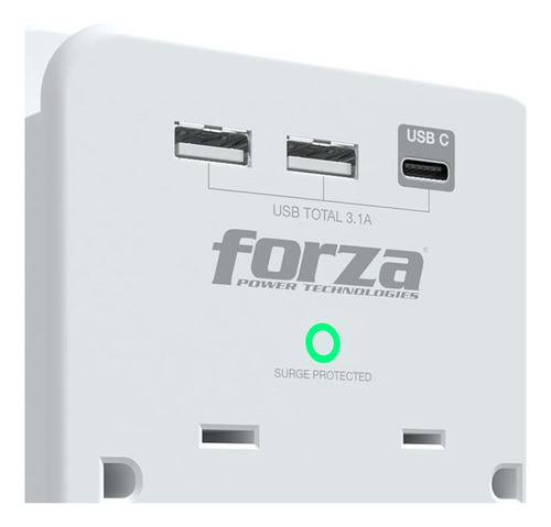 Toma Corriente Con Protector De Voltaje 1875w Fwt-631usbc
