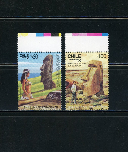 Sellos Postales De Chile. Bonita Serie Isla De Pascua. 1986.