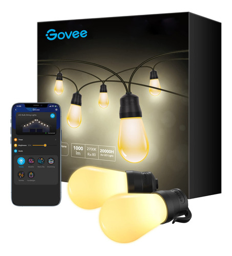 Luces De Patio Govee 48 Pies Bluetooth Ip65 Led Blancos Cáli