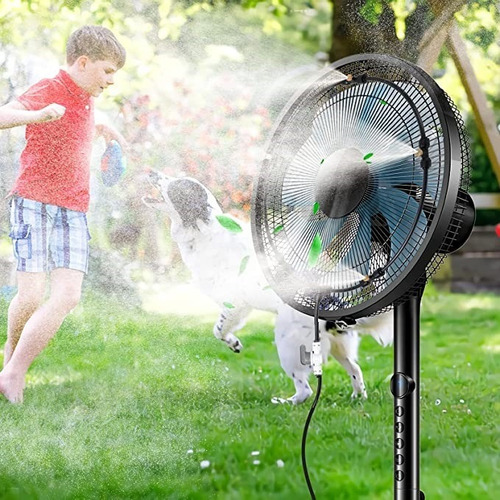 A Kit Ventilador Nebulización Refrigeración Para Jardín