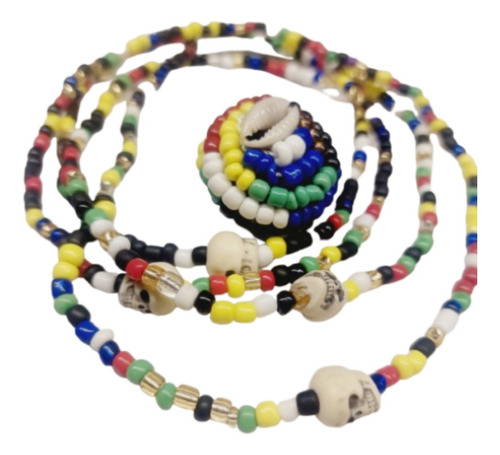 Siete Potencias Africanas 3 Collares Con 4 Cráneos 3 Macutos