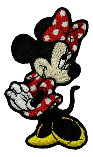 Walt Disney Minnie Mouse Bow Embroidered Iron On Appliq...