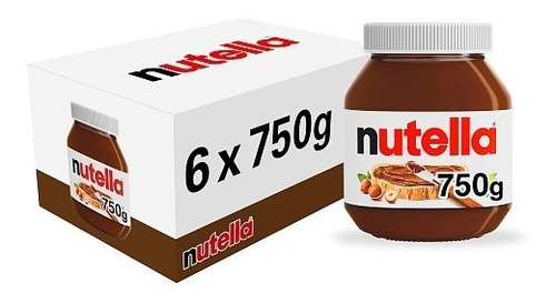 Chocolate Italiano Importado Ferrero® Nutella 750 X 6