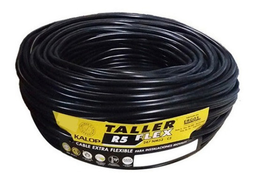 Imagen 2 de 4 de Cable Tipo Taller Kalop 2x2,5 Mm Tpr Rollo X 80mt
