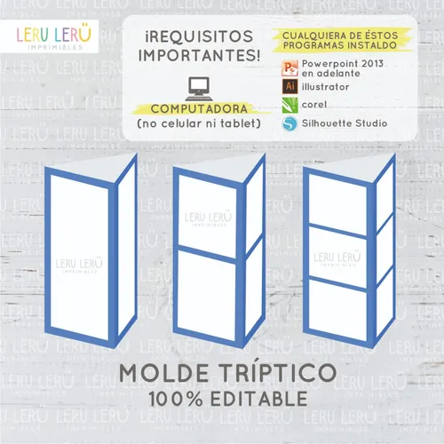 comprar Molde Triptico Centro De Mesa Con Foto (editable)