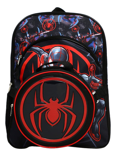 Bioworld Spider-man Miles - Bolsa De Almuerzo Y Mochila Par.