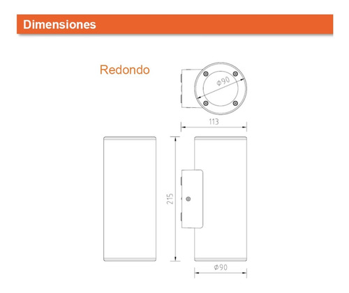 Imagen 3 de 4 de Aplique Pared Bidireccional Ledvance Redondo