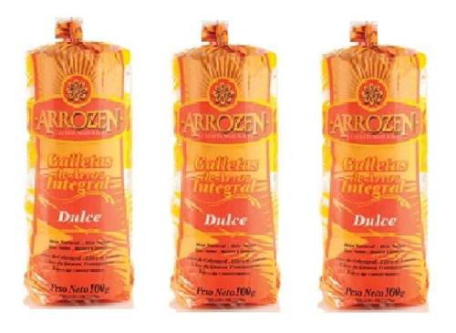 Pack X 3 Galletas De Arroz Dulces  Natuzen/arrozen X 100grs 