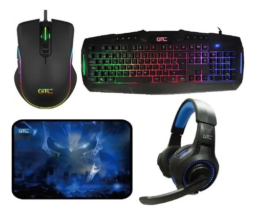 Combo Teclado, Mouse, Auricular & Pad Mouse Gaming