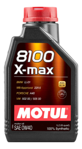 Óleo Motul 8100 0w40 X-max 100% Sintético 1l