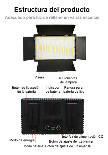 Luz De Video Con Batería Np-f550/570 Y Trípode,2 Piezas