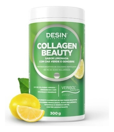 Colágeno Collagen Beauty Verisol Desin Limonada 30doses 300g