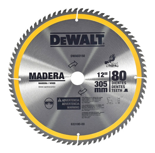 Disco De Sierra Dewalt Dwa03150 12 PuLG 80t Para Madera