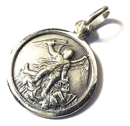 Medalla De San Miguel Arcangel Plata 925 18 Mm. Diametro