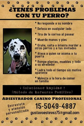Adiestrador Canino / Guarderia / Pensionado Canino .