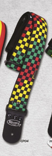 Strap Taly Rivers Para Bajo-guitarra Cuadros De Colores