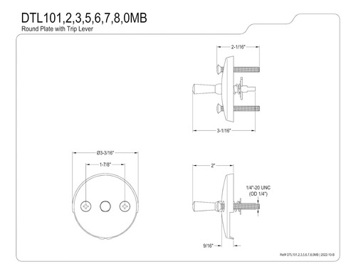 Dtl100mb - Placa De Desbordamiento Redonda Hecha A Juego Con