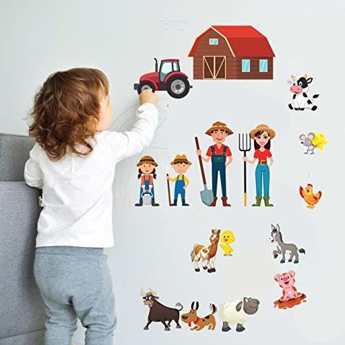 Calcomanias De Pared Adhesivas De Granja Familiar - Pegatin
