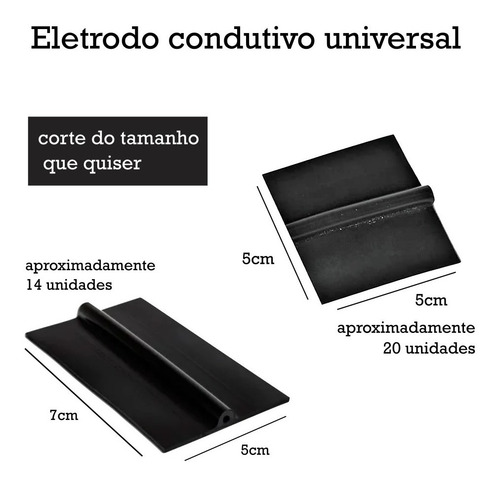 Imagem 3 de 5 de Eletrodo Silicone Flexível 5cm X 1m Metro Para Eletroterapia