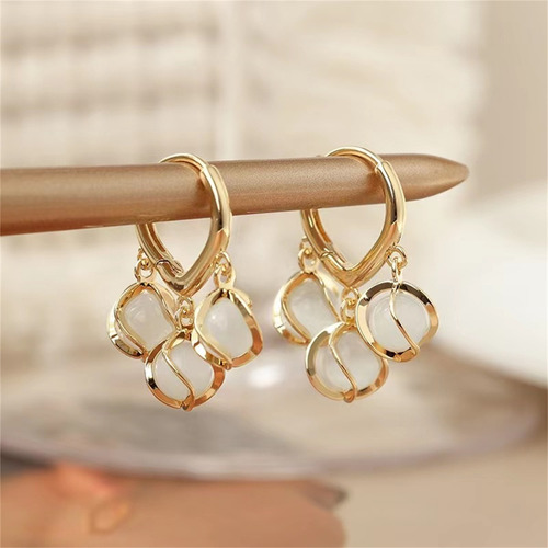 Pendientes De Borla Brillante Con Forma De Ojo De Pino Brill