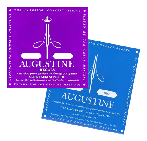 Augustine Cuerdas Guitarra Regal Blue - Set Tensión Alta