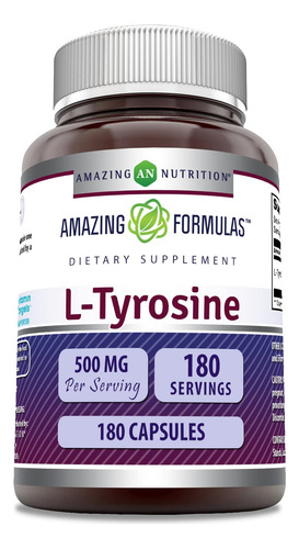 Suplemento Amazing Formulas L-tirosina 500 Mg Cápsulas 180 C