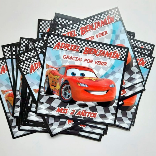 Geniales! Cumple Cars Rayo Mcqueen:  30 Stickers 10x10 Cm  