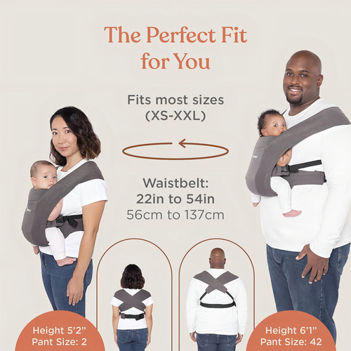 Ergobaby Embrace Cozy Newborn Essentials - Portabebés (7-25 Libras), Malla De Aire Suave, Negro Lavado
