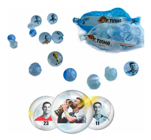 Bolitas Argentina Canicas 3 Bolones Con Messi Asegurado