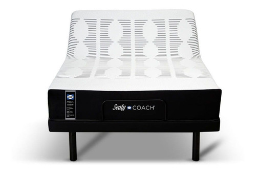 Colchón Y Cama Eléctrica Sealy Coach Matrimonial. Color Negro