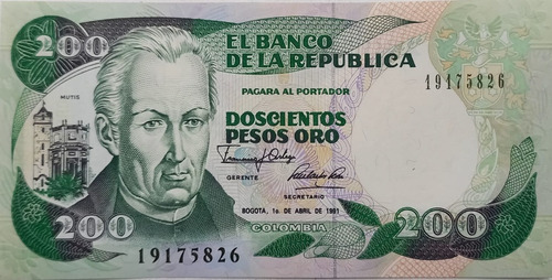 Billete 200 Pesos Oro 1 Abr 1991 Unc