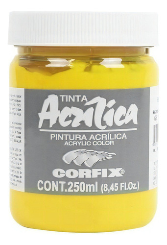 Tinta Acrílica Corfix 250ml Amarelo Cádmio 123 Gr 1