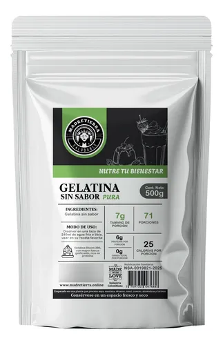 Gelatina Sin Sabor Tipo A X500g (1 Libra)
