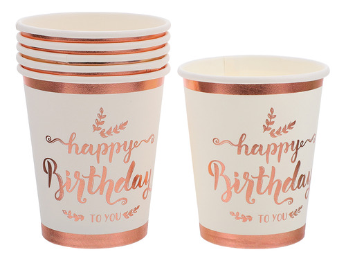 Vaso De Papel Para Pícnic, Fiesta De Cumpleaños, Oro Rosa, 2