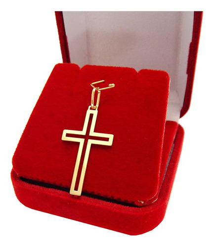 Corrente Cordão Baiano Com Pingente Cruz Ouro 18k 50cm