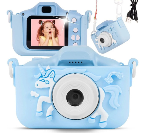 Cámara Digital De Fotos Infantil Pantalla Lcd Dis Unicornio