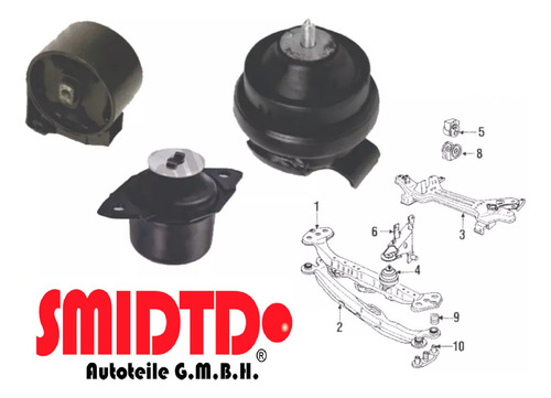 Kit 3 Soportes Golf Jetta A2 1.8 2.0 Motor Y Caja Std Smidtd