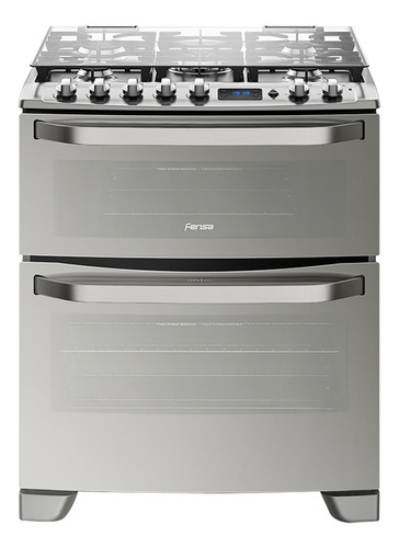 Cocina Fensa 76 DXT a gas/eléctrica 5 quemadores  acero inoxidable 220V 112L con horno doble