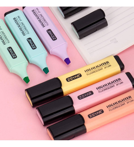 Resaltador, Macaron Colors Chisel Tip Marker Pen, Color...