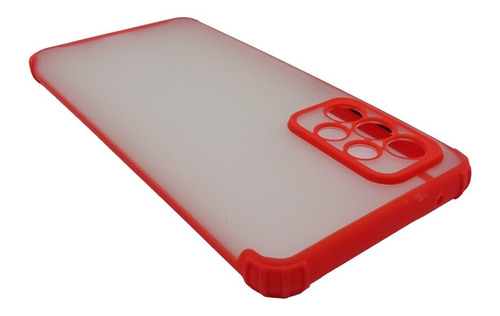 Carcasa Para Samsung A52 / A52s Reforzado Protección Cámara Color Roja Borde color