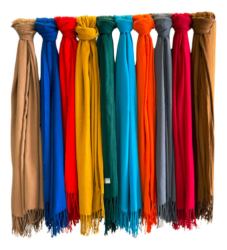 Pack De 6 Pañuelo Pashmina Lisas Varios Colores Surtidas