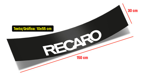 Visera Franja Vinilo Parabrisas Auto | Recaro