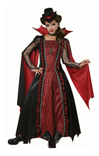Girls Victorian Vampira Costume Medium
